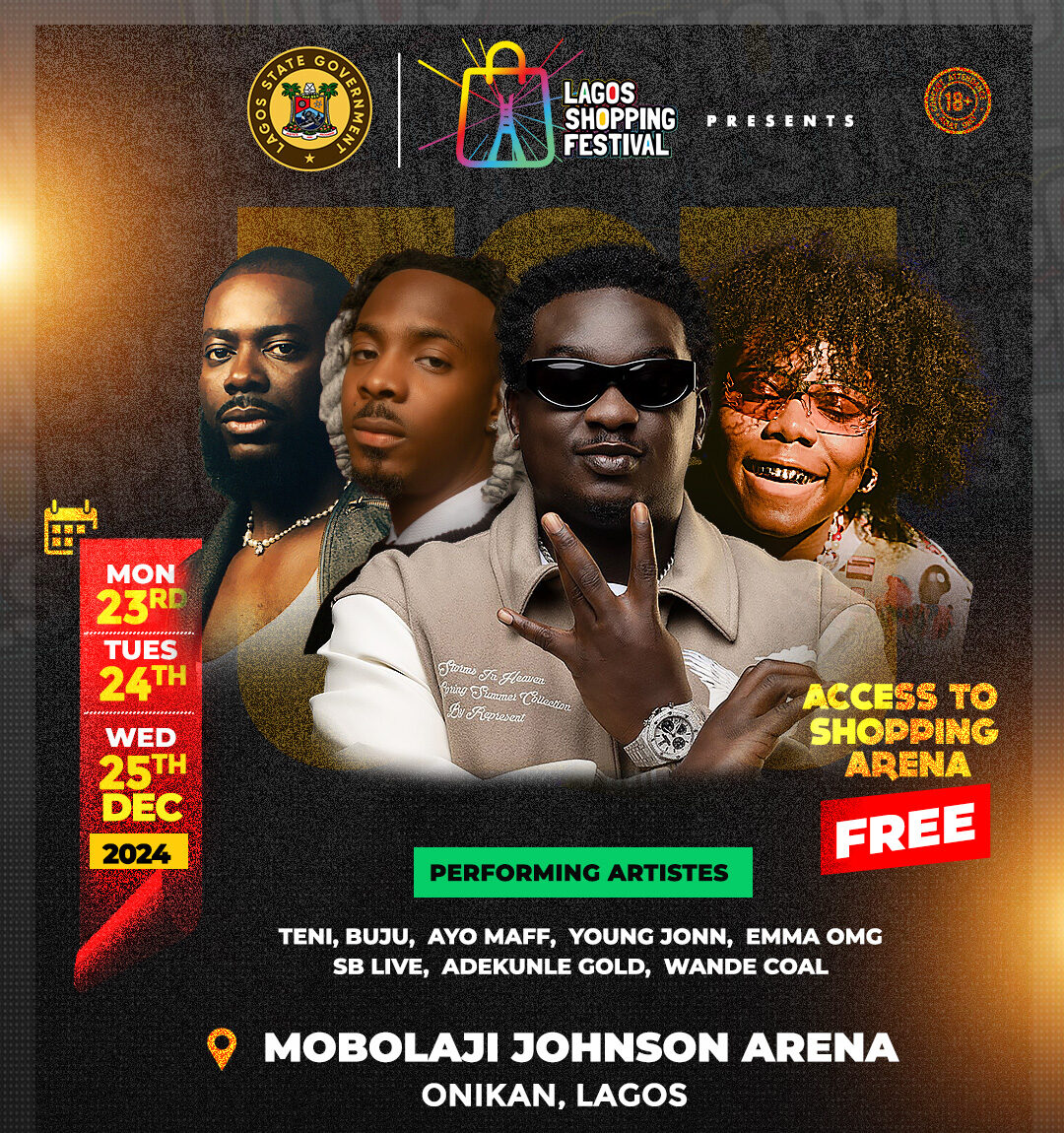 Adekunle Gold, Wande Coal, Teni, Young Jonn, set to thrill fans at Lagos Shopping Festival  Nexovant